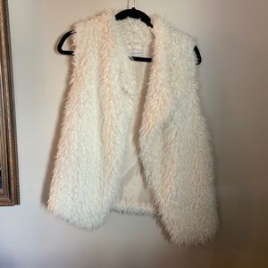 Cream furry vest